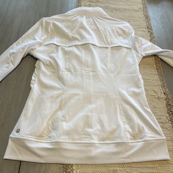 NWT Fabletics Kira Jacket Running For Cover White Full Zip Media Hole Sz XXL - Picture 7 of 11